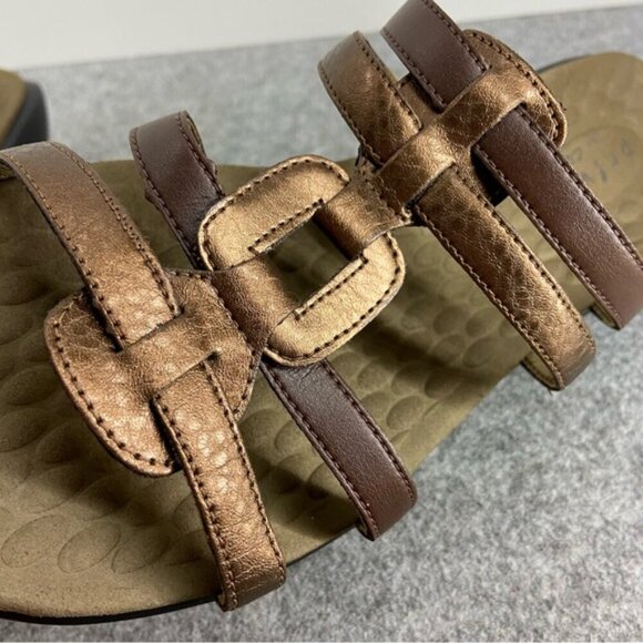 Privo by Clarks Metallic Bronze Brown Slip On Sandals Women’s Size 8M - Picture 3 of 10